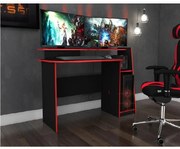 Mesa Gamer Escrivaninha Evolution Preto Vermelha