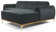 Sofá 350cm 6 Lugares com Chaise Direito Pés Gold Molino C-317 Veludo C