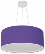 Lustre Pendente Cilíndrico Duplo Md-4124 Cúpula em Tecido 50x25cm Roxo - Bivolt