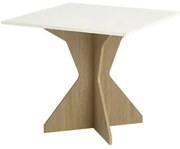 Mesa Quadrada 90 cm em MDF 18mm Off White/Carvalho Dalla Costa TM64WK