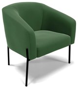 Poltrona Decorativa Pé de Ferro Preto Stella Suede D03 - D'Rossi - Verde