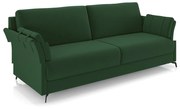 Sofá Decorativo Violet 2 Lugares 164cm Pés em Alumínio Preto Veludo Verde G45 - Gran Belo