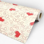 Papel de parede adesivo casual coração vermelho