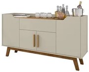 Balcão Aparador Buffet 4 Portas 1 Gaveta Future Off White/Cinamomo - B