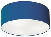 Plafon Cilíndrico Md-3046 Cúpula em Tecido 35x12cm Azul Marinho - Bivolt