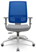 Cadeira Brizza Diretor Grafite Tela Azul Assento Vinil Cinza Base RelaxPlax Alumínio - 65953 Sun House