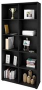 Estante Livreiro Clean com 8 Prateleiras Preto - Artany