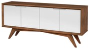 Buffet Querubim 4 Portas Pinhão e Branco - Wood Prime MP 27598