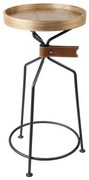Mesa Apoio Tag Baixa Tampo Nogueira com Base Preta 27 cm (LARG) - 55128 Sun House