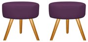 Kit 02 Puffs Sofia Palito Mel Suede Roxo - ADJ Decor