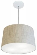 Lustre Pendente Cone Md-4156 Cúpula em Tecido 30/45x40cm Rustico Bege - Bivolt