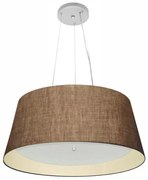 Lustre Pendente Cone Md-4015 Cúpula em Tecido 25/60x50cm Café / Bege - Bivolt