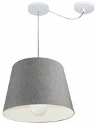 Lustre Pendente Cone Com Desvio Md-4274 Cúpula  30/30x40cm Rustico Cinza - Bivolt