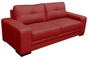 Sofá 3 Lugares Sala de Estar Milano 210cm Couro Vermelho G58 - Gran Belo