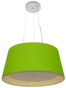 Lustre Pendente Cone Md-4144 Cúpula em Tecido 25x50x40cm Verde Limão / Bege - Bivolt