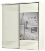 Roupeiro Menfis 2 Portas com Espelho cor Off White 223cm - 66690 Sun House