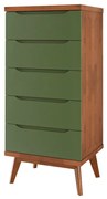 Cômoda Celeste Verde Musgo - Wood Prime MP 33208