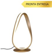 Luminária Abajur Flow Ø18X38Cm Dourado 12W Led 3000K - Bella Iluminaçã...