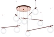 Pendente Irregular Ø130Cm Metal E Globo Ø10Cm 10Xg9|Old Artisan Pd-552... (COBRE FOSCO, AMBAR)