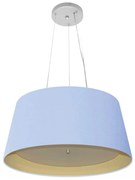 Lustre Pendente Cone Md-4144 Cúpula em Tecido 25x50x40cm Azul Bebê / Bege - Bivolt