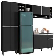 Cozinha Modulada Completa 230cm Com Balcão e Armário Aéreo Vanessa Pre