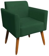 Poltrona Decorativa Isabella Pés Palito Madeira Suede Verde G19 - Gran Belo