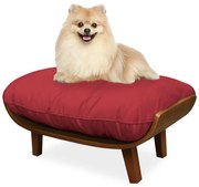 Cama Pet Costela para Cães e Gatos Almofadada Suede Vermelho