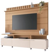 Home Painel Decorativo Artís TV até 70 Pol MDP/MDF Pés Rodízio Freijó/Off White G26 - HB Móveis