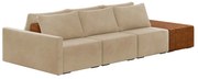 Sofá Ilha 3 Lugares Living 312cm Modulado para Sala Lary Veludo Bege K01 - D'Rossi