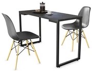 Conjunto Mesa de Cozinha Prattica Industrial 120cm e 2 Cadeiras Eames