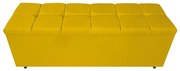 Calçadeira Estofada Manchester 140 cm Casal Suede Amarelo - ADJ Decor