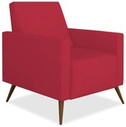 Poltrona Decorativa Amamentação Gabi Pé Palito Suede Vermelho