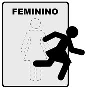 Placa de Metal Sinalização Toilette Feminino