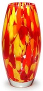 Vaso Oliva P Multicor Amarelo, Laranja e Coral Murano Cristais Cadoro