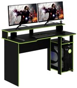 Mesa para Escritório Home Office Gamer ME4153 MDP Preto/Verde G69 - Gran Belo