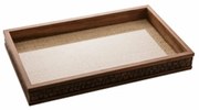 Bandeja Madeira Coquinho Com Sisal Natural 38x24x4cm 13446 Woodart