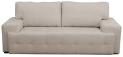 Sofá 3 Lugares Sala de Estar Roma 230 cm Couro Off White G58 - Gran Belo