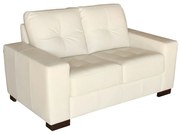 Sofá 2 Lugares Sala de Estar 150cm Milão Couro Off White G03 - Gran Belo