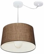 Lustre Pendente Cone Com Desvio Md-4275 Cúpula 30/45x40cm Café - Bivolt