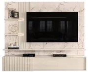 Painel Para TV Até 55 Pol. Bancada Suspensa Atena Calacata/Off White -