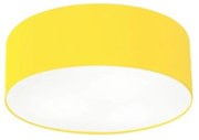 Plafon Cilíndrico Md-3005 Cúpula em Tecido 40x12cm Amarelo - Bivolt