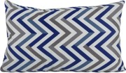 Capa almofada LYON Veludo estampado chevron azul 30x50cm