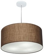 Lustre Pendente Cilíndrico Md-4219 Cúpula em Tecido 55x25cm Café - Bivolt