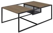 Mesa de Centro Com Nicho Pés Metálicos York Hanover/Preto - Artesano