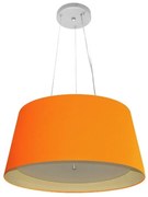 Lustre Pendente Cone Md-4144 Cúpula em Tecido 25x50x40cm Laranja / Bege - Bivolt