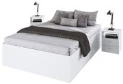 Cama Casal Queen 2 Portas Com 2 Mesas de Cabeceira Tókio A05 Branco -