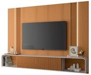 Painel Para TV 85 Pol Suspenso Canelado Com LED Vivaz H01 Off White/Ci