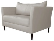 Sofá 2 Lugares Decorativo Sala de Estar 120cm Pés Palito Lubbock Couro Off White G58 - Gran Belo