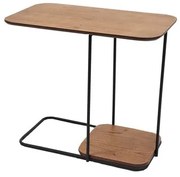 Mesa de Apoio Lógica Tampo Amêndoa Estrutura Ferro Preto 63cm - 69841 Sun House