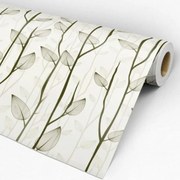 Papel de parede adesivo floral galhos verdes